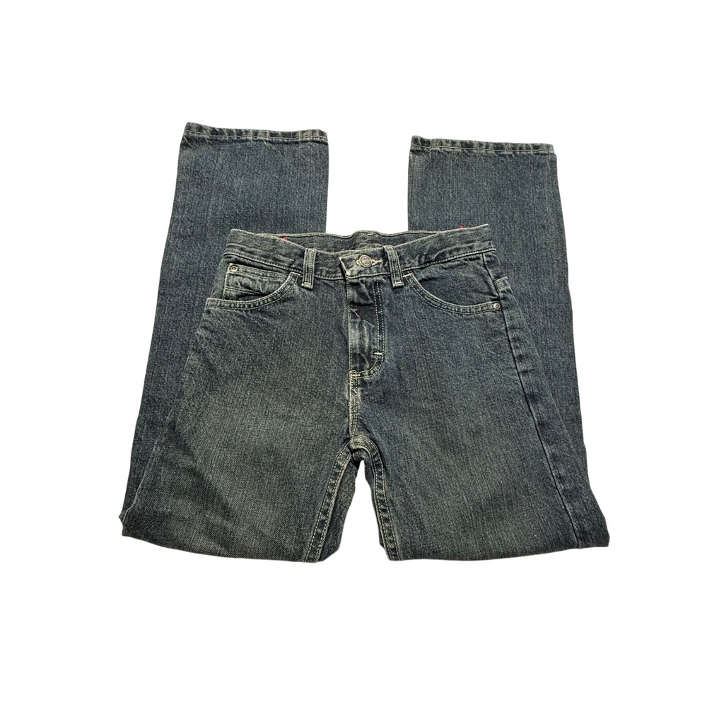 Wrangler Boys Regular‎ Fit Straight Leg Jeans Dark Wash Denim Size 12 Regular